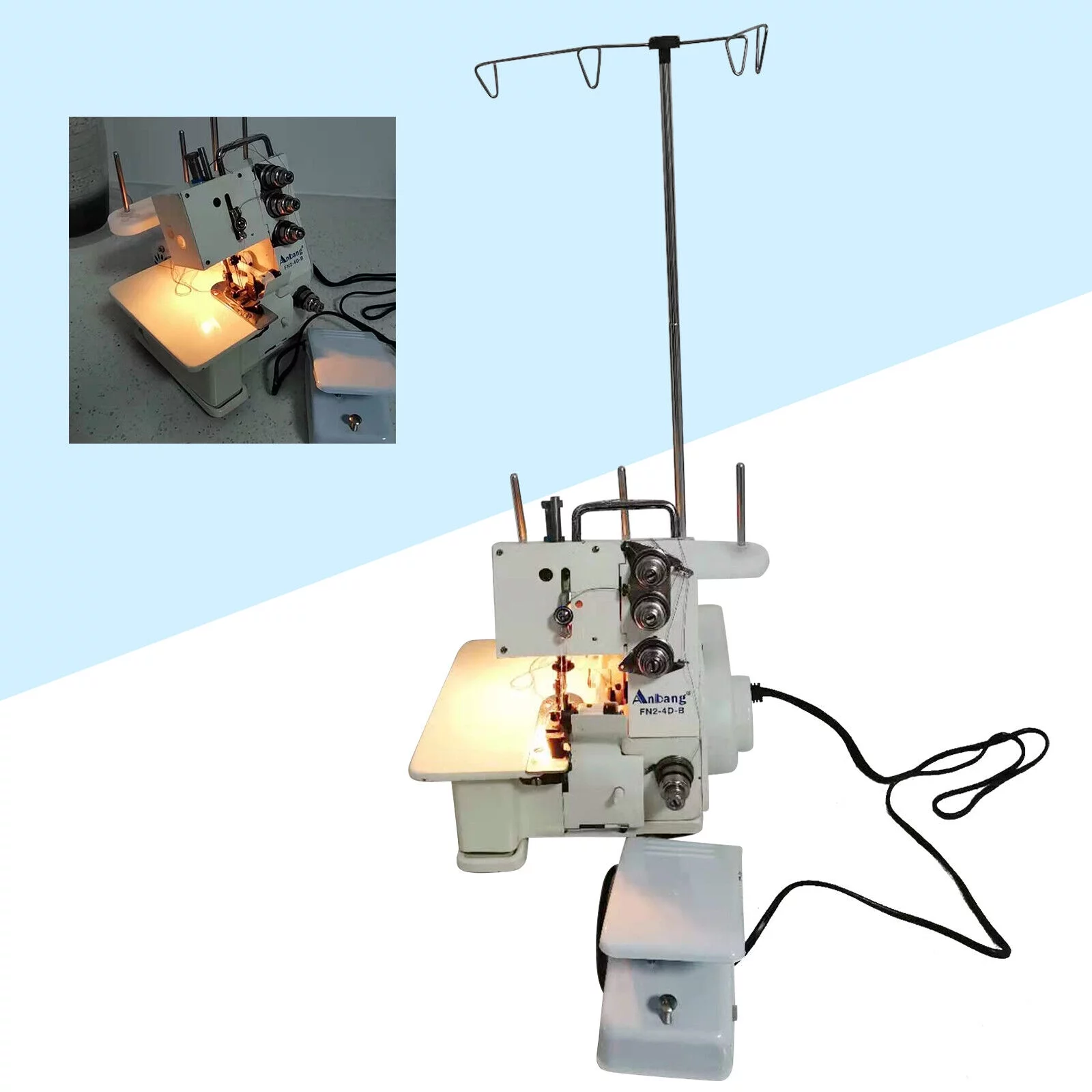 Serger Overlock Sewing Machine FN2-4D Dp5*80-95 with Foot Controller Four Lines