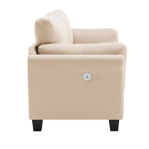 Double Arm Living Room 2-Piece Furniture Sets, Comfy Deep Seat Loveseat & 3 Seater Sofa Couch