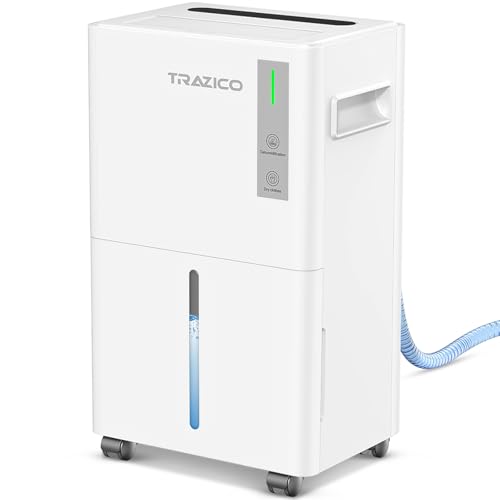 1500 Sq.ft Dehumidifier for Basement, Trazico 21 Pint Dehumidifiers for Home Large Room with Drain Hose, Smart Humidity Control, 3 Modes, 24H Timer