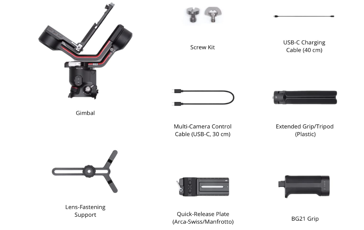 DJI RS 3, 3-Axis Gimbal for DSLR and Mirrorless Camera Canon/Sony/Panasonic/Nikon/Fujifilm, 3 kg (6.6 lbs) Payload, Automated Axis Locks