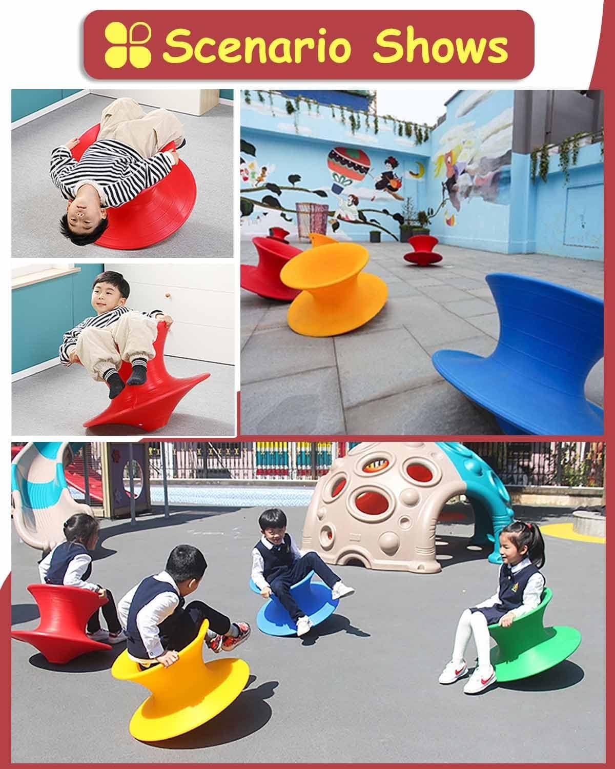 Childern Gyro Swivel Chair, 360 Degree Rotation Lounge Chair, Tumbler Gyro Spinning Chair, Red Spin Sensory Chair for Boys & Girls Ages 2 to 5