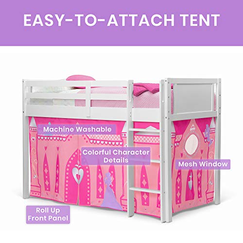 Delta Children Twin Loft Bed with Guardrail and Ladder (Coordinates with Loft Bed Tents Sold Separately), White
