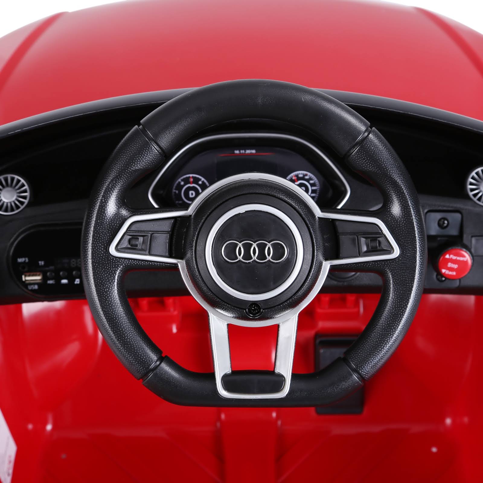 Aosom 6V Audi TT RS Kids Licensed Ride on Car Toy Battery Powered High/Low Speed with Headlight Music and Remote Control - Red
