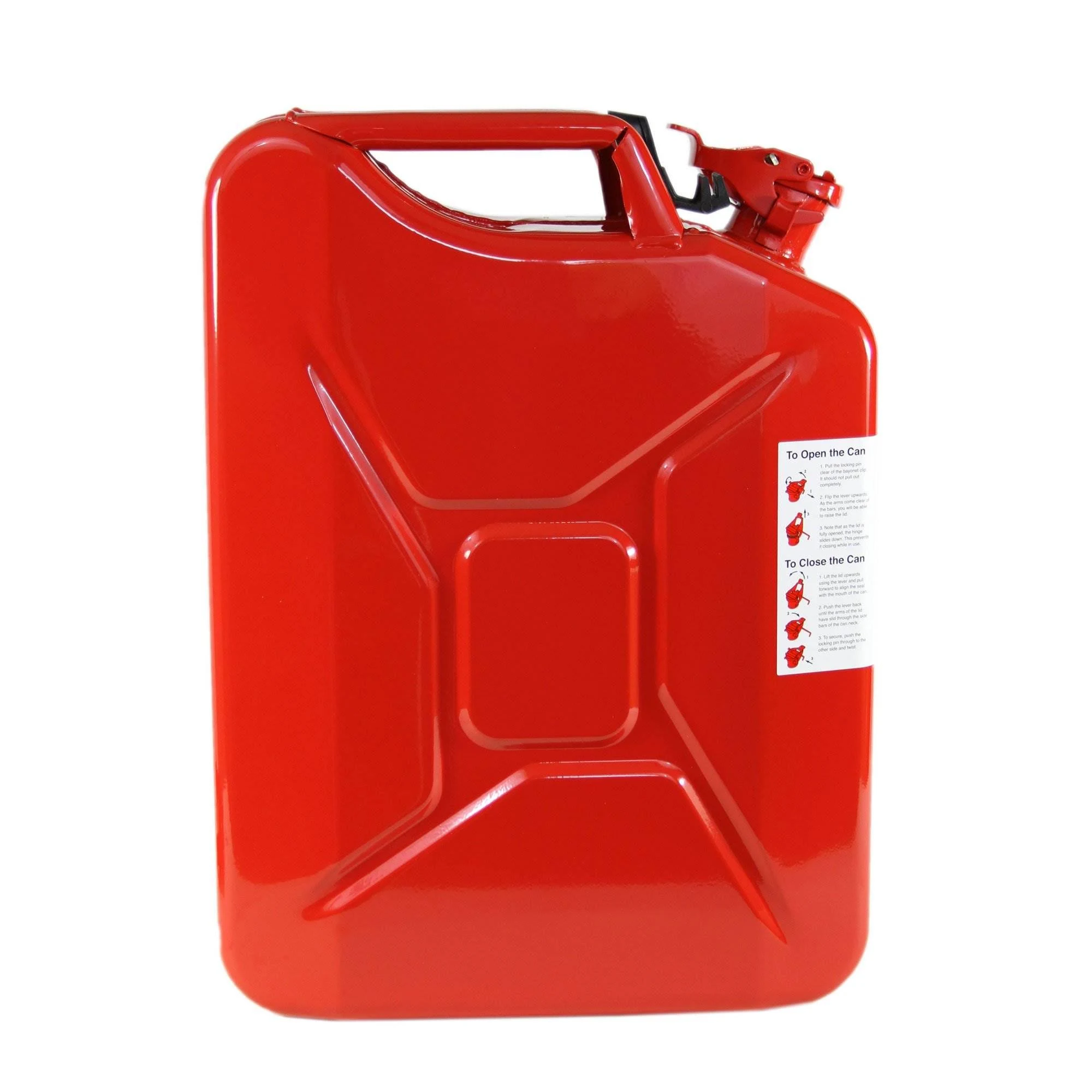 4 Wavian 3009 5.3 Gallon 20 Liter Authentic Carb Fuel Jerry Can with Spout, Red