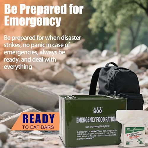 24 Days Emergency Food Ration Bars, 20 Year Shelf Life, Emergency Meals Survival Foods Bars, Emergency Supplies for Disaster Preparedness