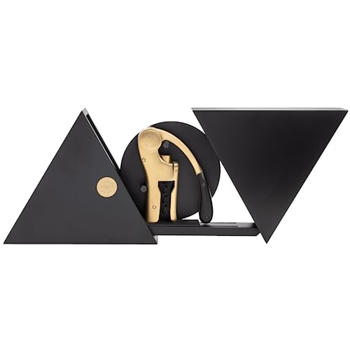L'atelier Du Vin Oeno Motion Groom Corkscrew & Cork Dome Glass Cloche Display - Tabletop Centerpiece Walnut Wood Base Wine Tasting