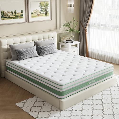 Novilla King Size Mattress 14 Inch, Hybrid Mattress King for Motion Isolation, Gel Memory Foam with Pressure Relief for Cool Night Sleep