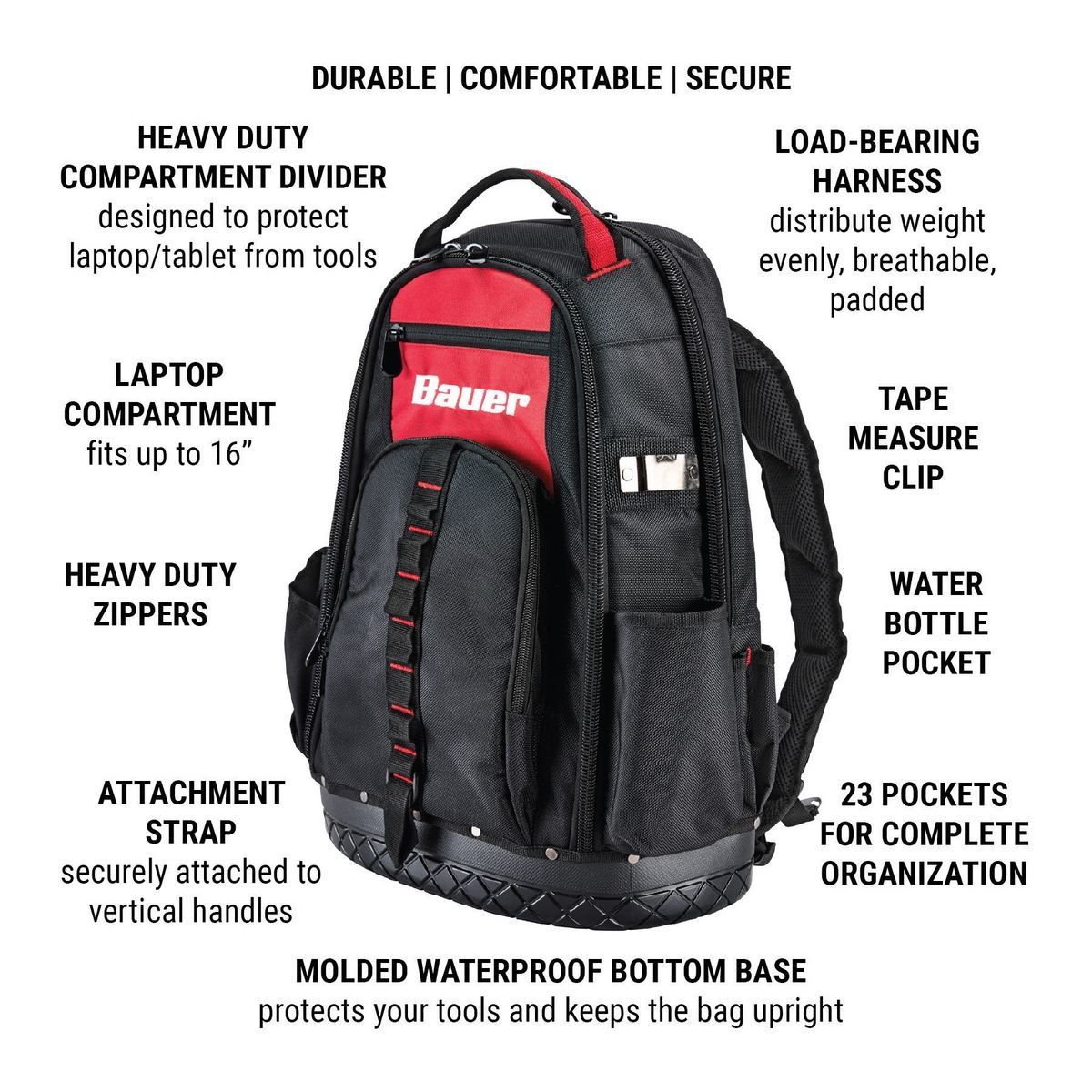BAUER Heavy Duty Jobsite Backpack