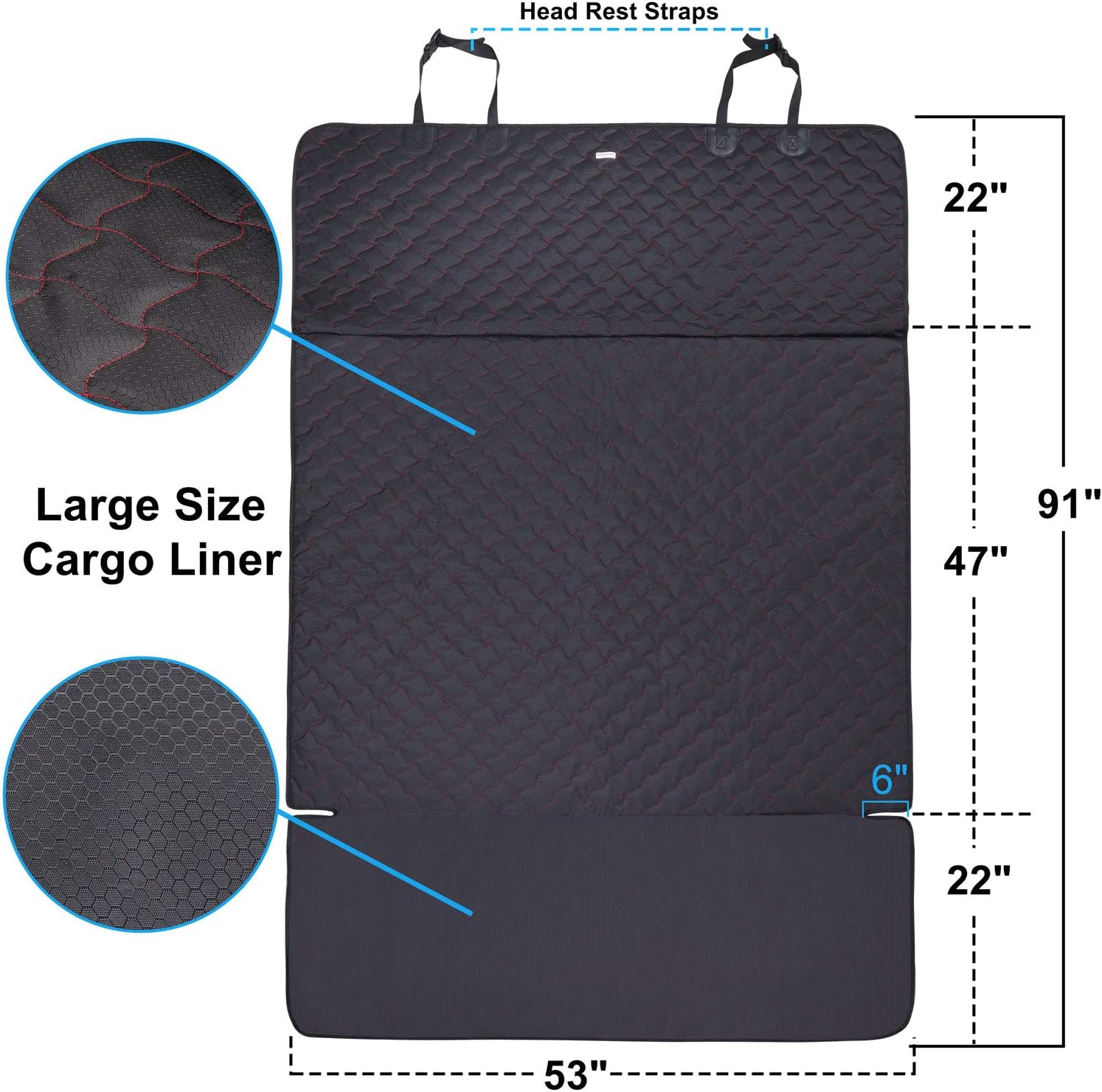 INKZOO SUV Cargo Liner for Dogs, Waterproof & Scratch Proof Pet Car Cargo Cover with Bumper Flap Protection for Dogs Cats