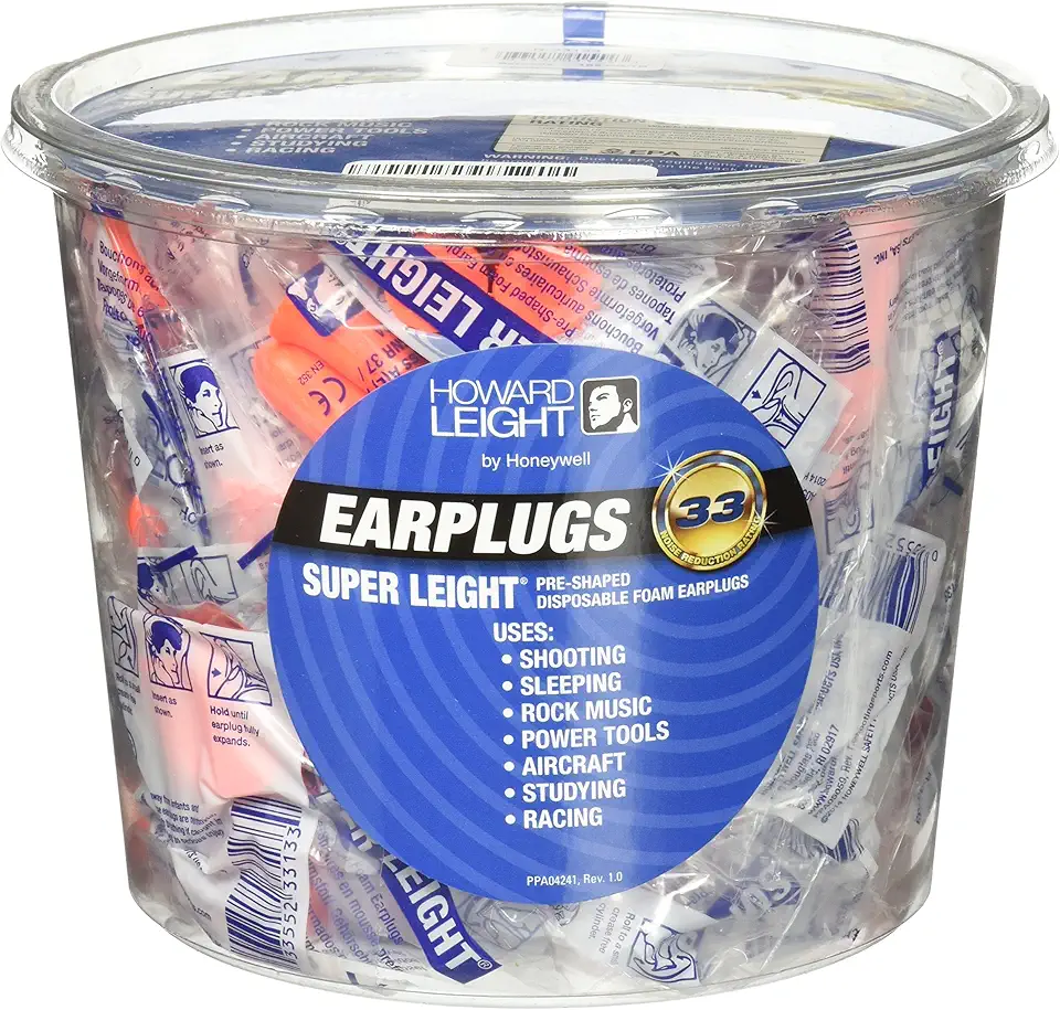 Howard Leight by Honeywell Super Leight Disposable Foam Shooting Earplugs, 100-Pair (R-33133) , Orange - Kansas Nuitrition - HNZSDS