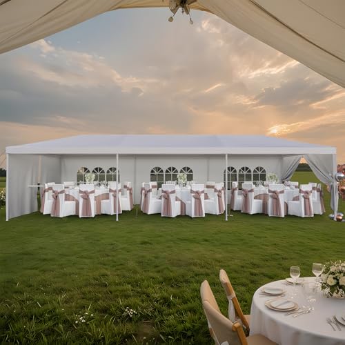 Flamaker Heavy Duty 10'x30' Party Tent Canopy - Waterproof Wedding & Event Shelter with Removable Sidewalls, 2 Doors