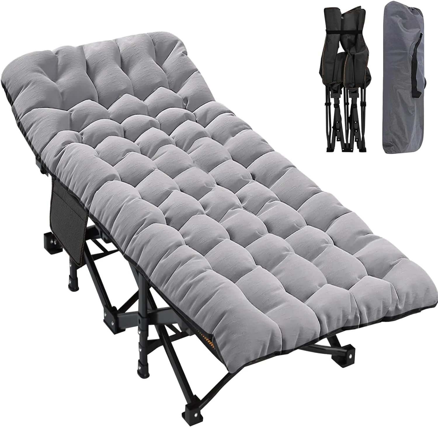 ABORON Oversized XL Folding Sleeping Cots for Adults, 900lb Loading Double-Layer 1200D, Heavy Duty Guest Bed W/Cushion & Carrying Bag