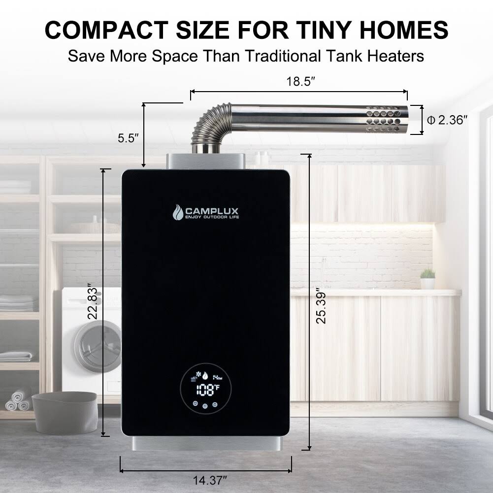 Camplux 12L 3.18 GPM Indoor Tankless Natural GAS Water Heater