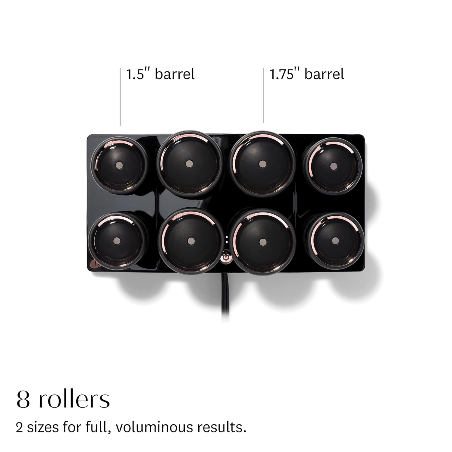 T3 - Volumizing Hot Rollers LUXE | Premium Hair Curler Set for Long Lasting Volume, Body & Shine | Set of 8-4 XL (1.75") & 4 Large (1.5”)
