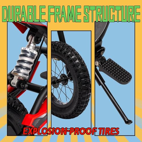 KerryYoo 36V 350W C11 Electric Dirt Bike for Kids 8-14, Up to 16MPH Off-Road Electric Motorcycle with Explosion-Proof Tires, Twist Grip Throttle