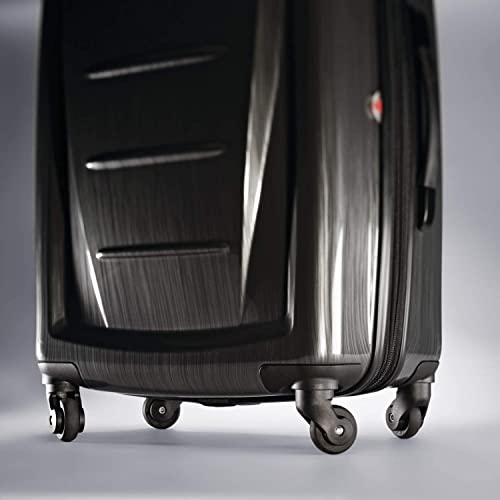 Samsonite Winfield 2 Hardside Expandable Luggage with Spinner Wheels, Brushed Anthracite, Checked-Large 28-Inch