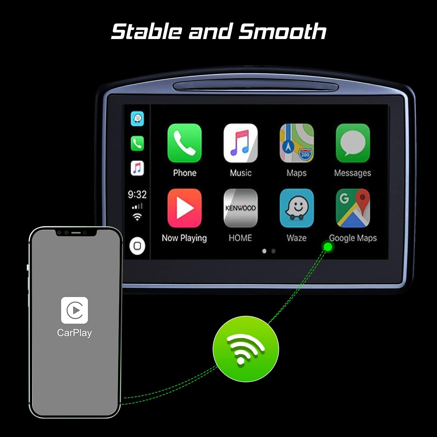 Carlinkit 2.0 Wireless CarPlay Adapter USB for Factory Wired CarPlay Cars, Wireless CarPlay Dongle Convert Wired to Wireless CarPlay Black