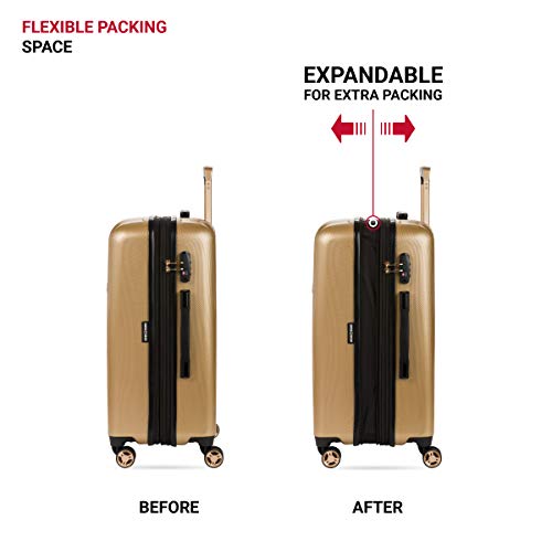 SwissGear 7272 Energie Expandable Hardside Luggage with Spinner Wheels and TSA Lock, Gunmetal, Carry-On 19-Inch