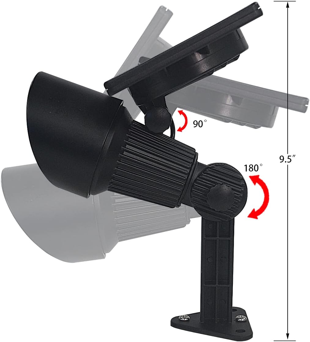 Solar Flag Pole Light, 5 Super-Bright LEDs, Adjustable Metal Clamps Fits 2-6'' Flag Poles, Waterproof Outdoor Dusk to Dawn