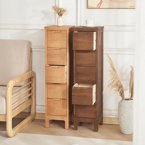 Tall Drawer Organizer for Small Spaces - Narrow Dresser with 5 Drawer Floor Cabinet Storage Organizer - Free Standing Cabinet