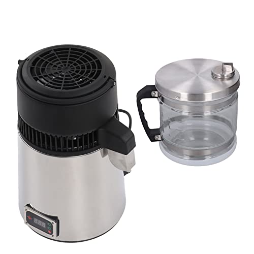 4L Water Distiller, 4L SUS304 Water Distiller, 750W Distilled Water Device, Stainless Steel Water Distiller with Double Button, Filter Cartridges