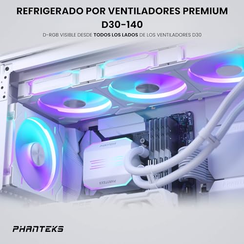 Phanteks Glacier One 420D30 Premium D/A-RGB AIO Liquid CPU Cooler, D/A-RGB Pump Cap Design, 3X D30 140mm PWM D-RGB Fans - Smart Home Appliances