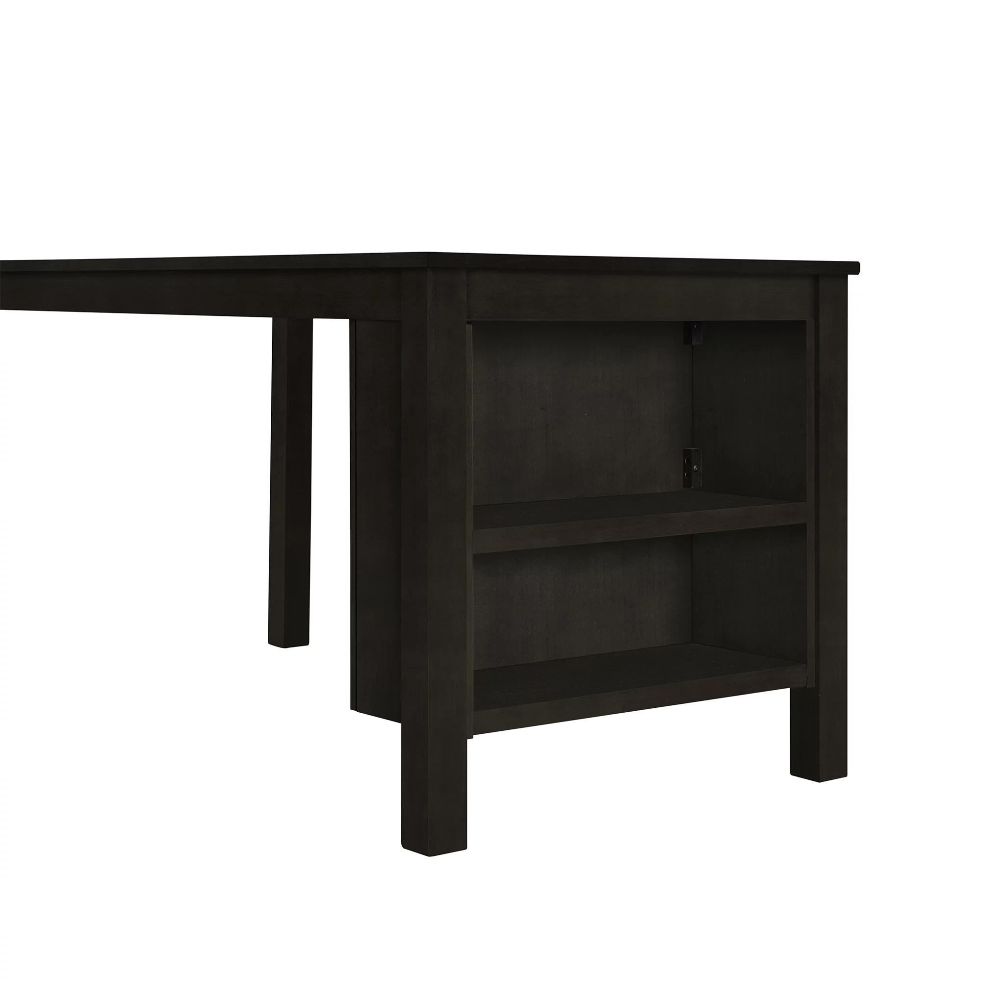 Churanty Farmhouse Wood 5 Pieces Dining Table Set with Storage Shelves,Kitchen Set for 4 with Padded Dining Chairs, Espresso