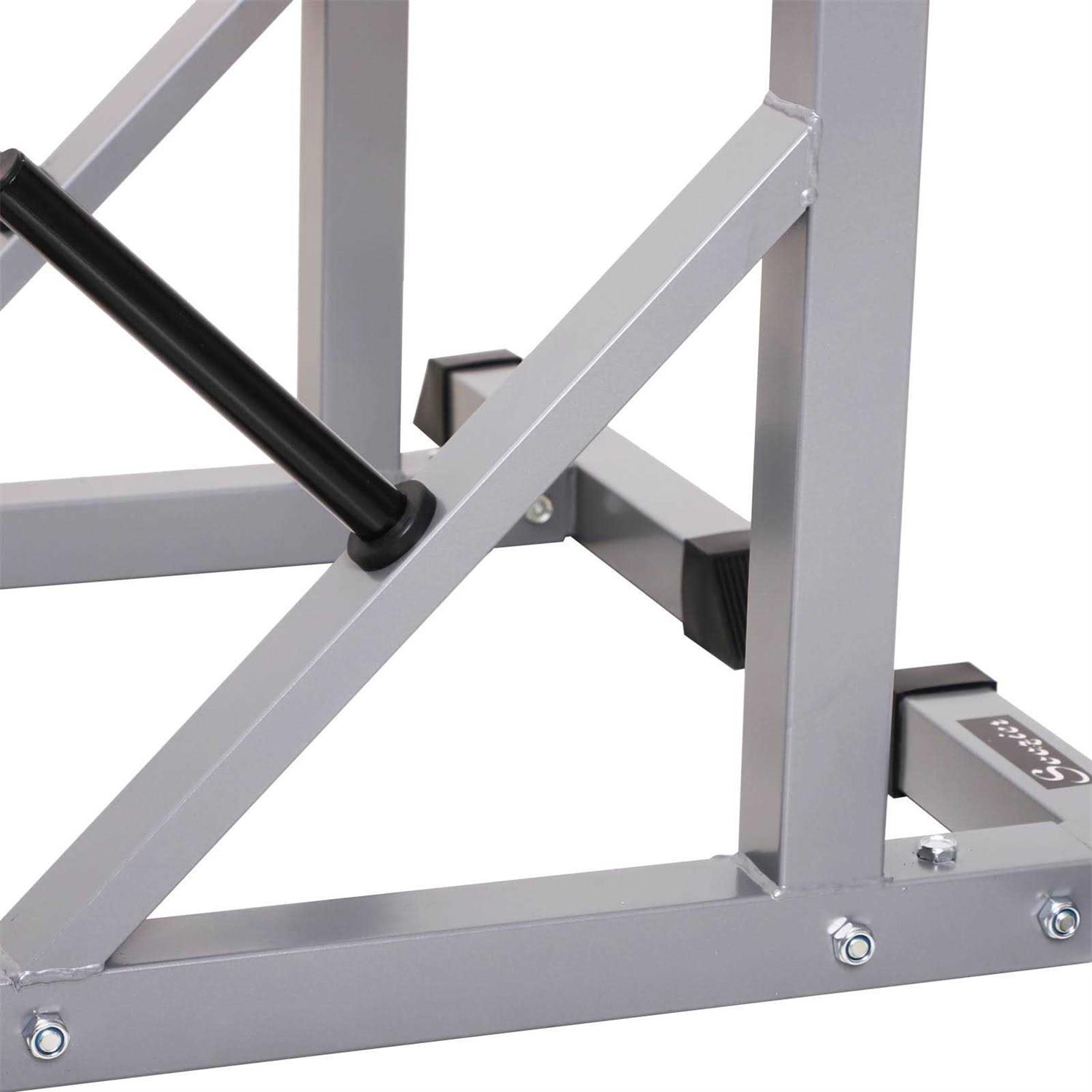 Soozier 2-Piece Pair Steel Height Adjustable Barbell Squat Rack and Bench Press - Sports Supplies Online Store