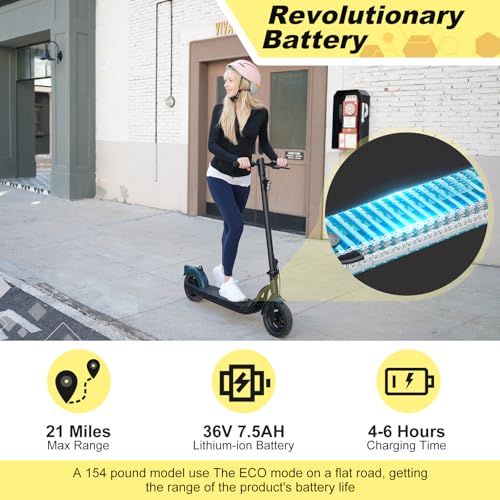 Electric Scooter Adults, Foldable E Scooter for Adults,500W Motor, 19 Mph, 21 Miles, 10" Tires Heavy Duty E-Scooter