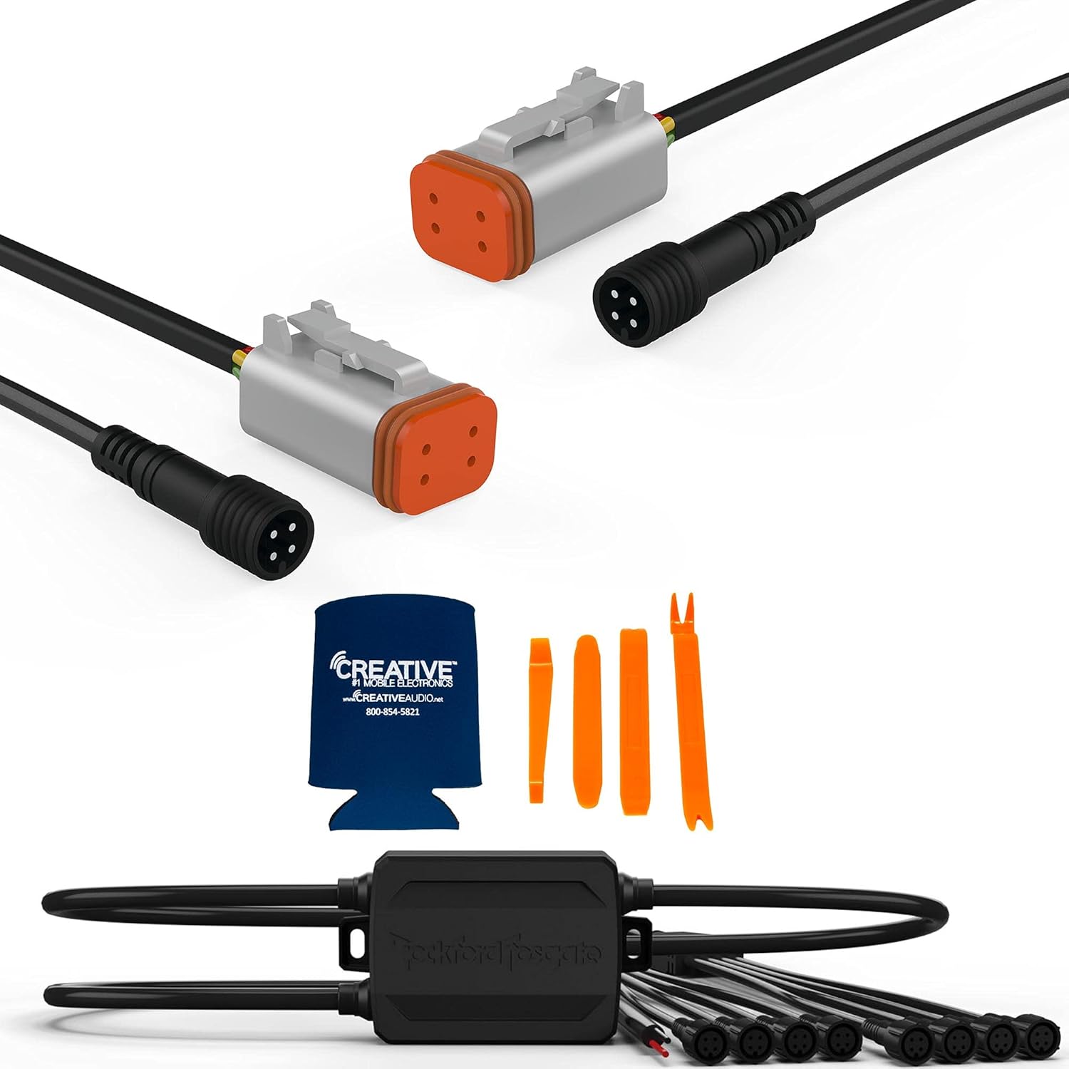 Rockford Fosgate PMX-RGB Color Optix Controller and 2 RGB-25C 25' Extension Cables