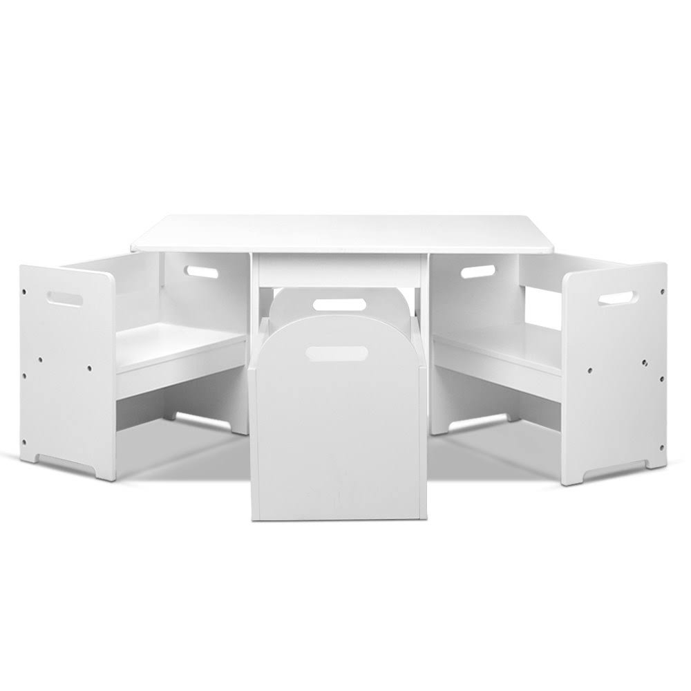 Kids Table and Chair Set - White