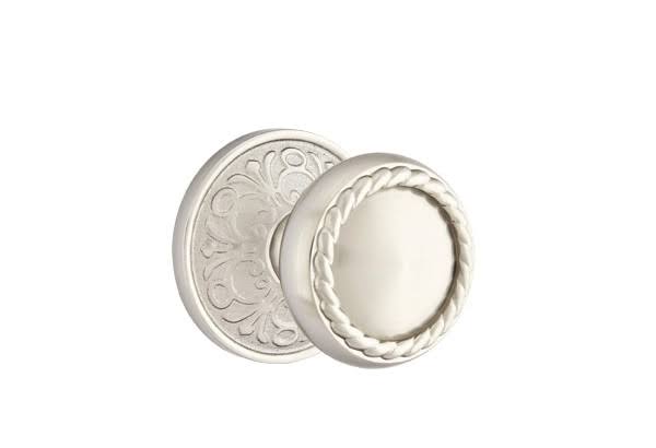 Emtek 8106RKUS15 Passage Rope Knob with Lancaster Rose Finish: Satin Nickel