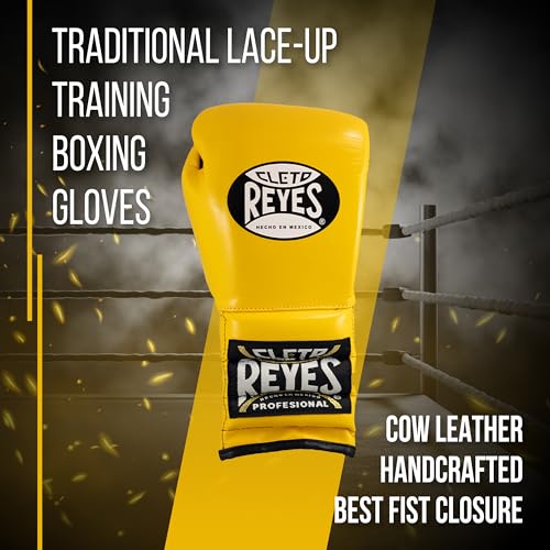 CLETO REYES Traditional Professional Boxing Gloves with Laces for Training, Sparring and Heavy Punching Bags for Men and Women, MMA, Kickboxing