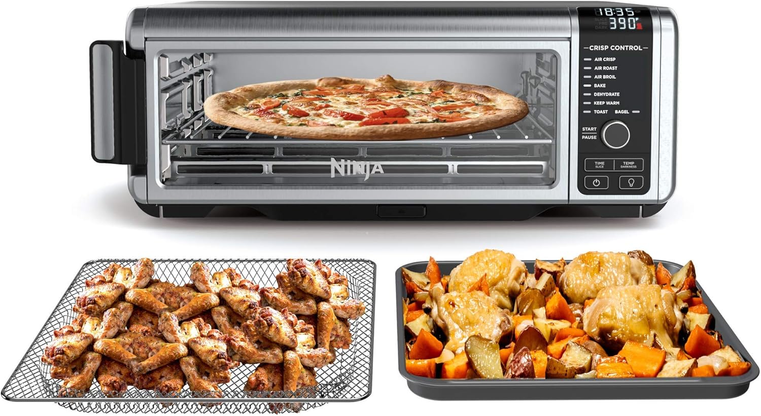 Ninja Foodi SP101/FT102CO Digital Fry, Convection Oven, Toaster, Air Fryer, Flip-Away for Storage, with XL Capacity