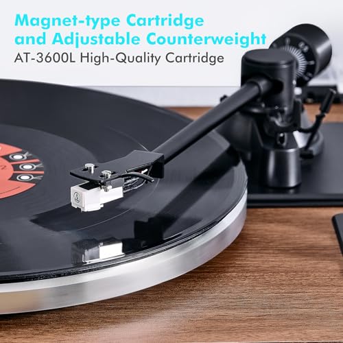 Vinyl Record Player with Speakers,High Fidelity Turntables for Vinyl Records with Magnetic Cartridge AT-3600L