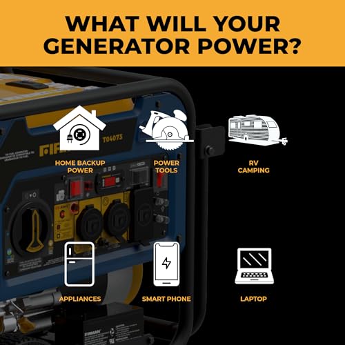 FIRMAN T04073 Tri Fuel Portable Generator, 4000W Electric Start, 120/240V, CO Alert, Quiet 67dB, 223cc Engine, 5-Gallon Tank, 14 Hrs Runtime