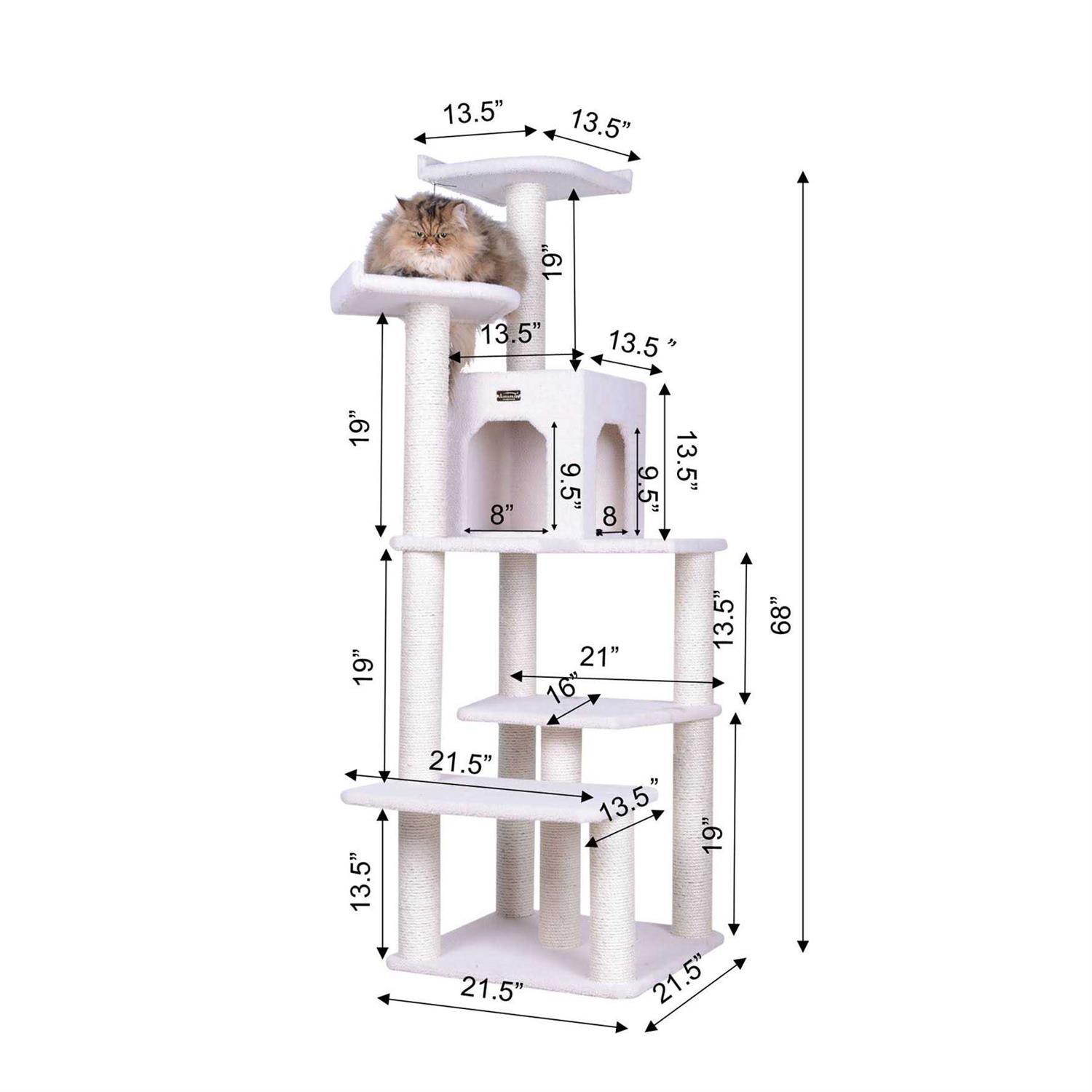 Armarkat B6802 Classic Real Wood Cat Tree In Ivory - Pet Supplies online store
