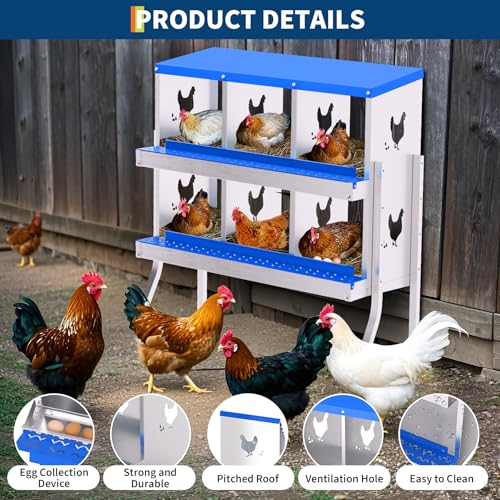 Garvee Chicken Nesting Box with Removable Tray, 8 Compartment Nesting Boxes for Chickens, Easy to Clean and Install