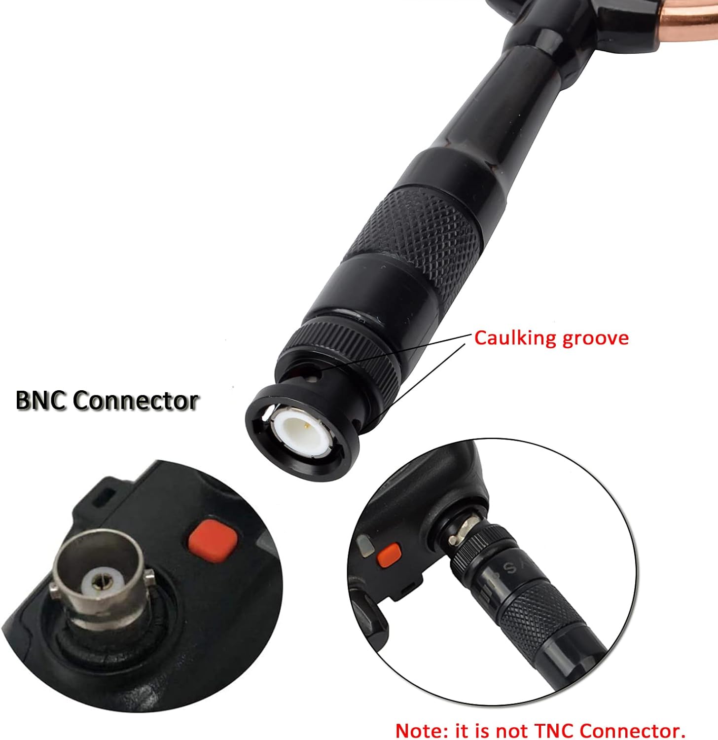 HYS BNC Base HT Antennas, 144/430 MHz Dual-Band High Gain Antenna (Gain:1.8/2.8dBi, Max Power: 20Watts