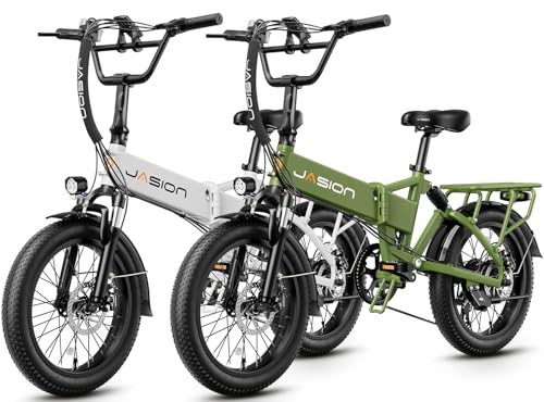 Jasion EB7 2.0/ST Electric Bike for Adults, 1200W Peak Motor 28MPH Max Speed Folding Ebike, 48V 10AH Removable Battery