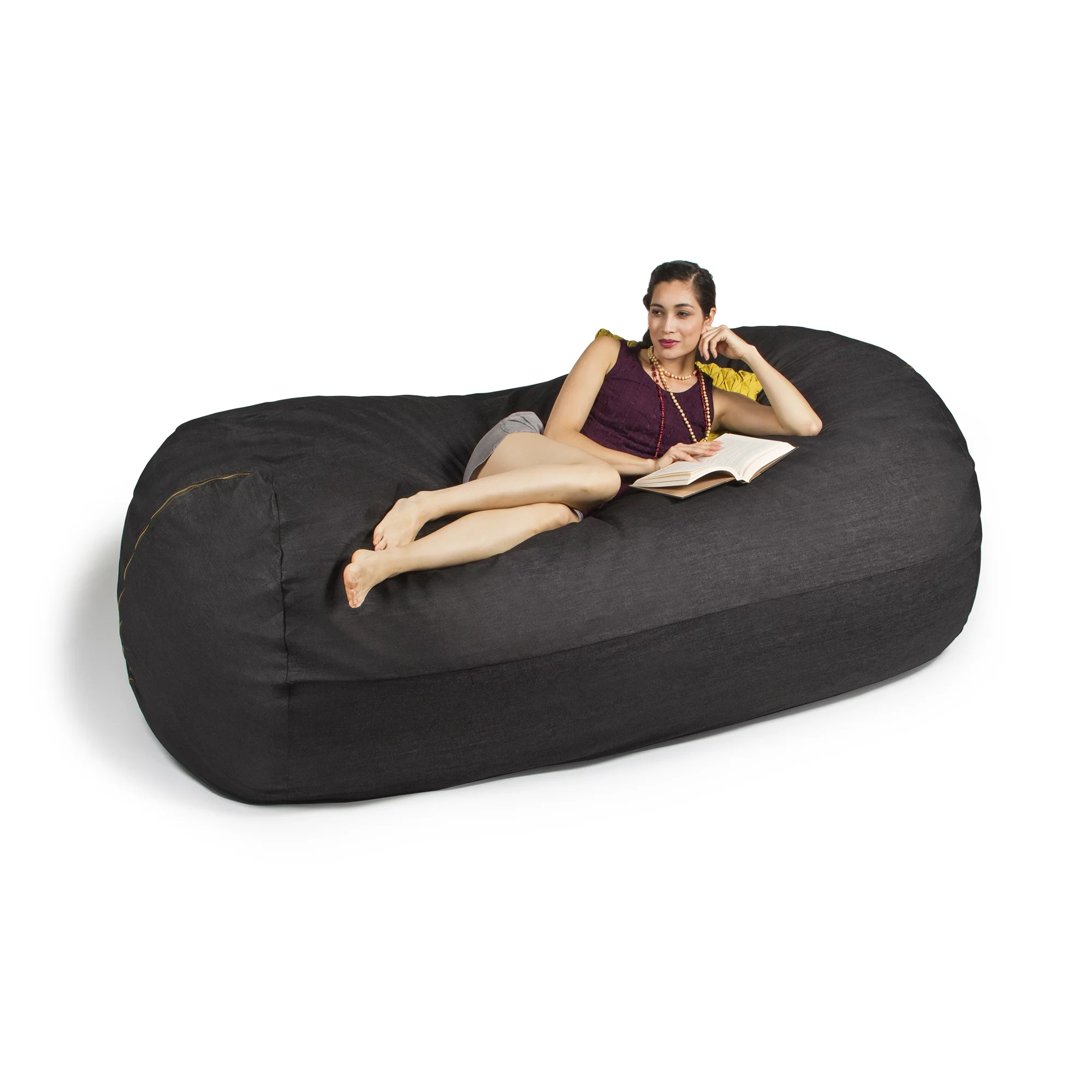 Jaxx 7 ft Giant Bean Bag Sofa, Dark Denim