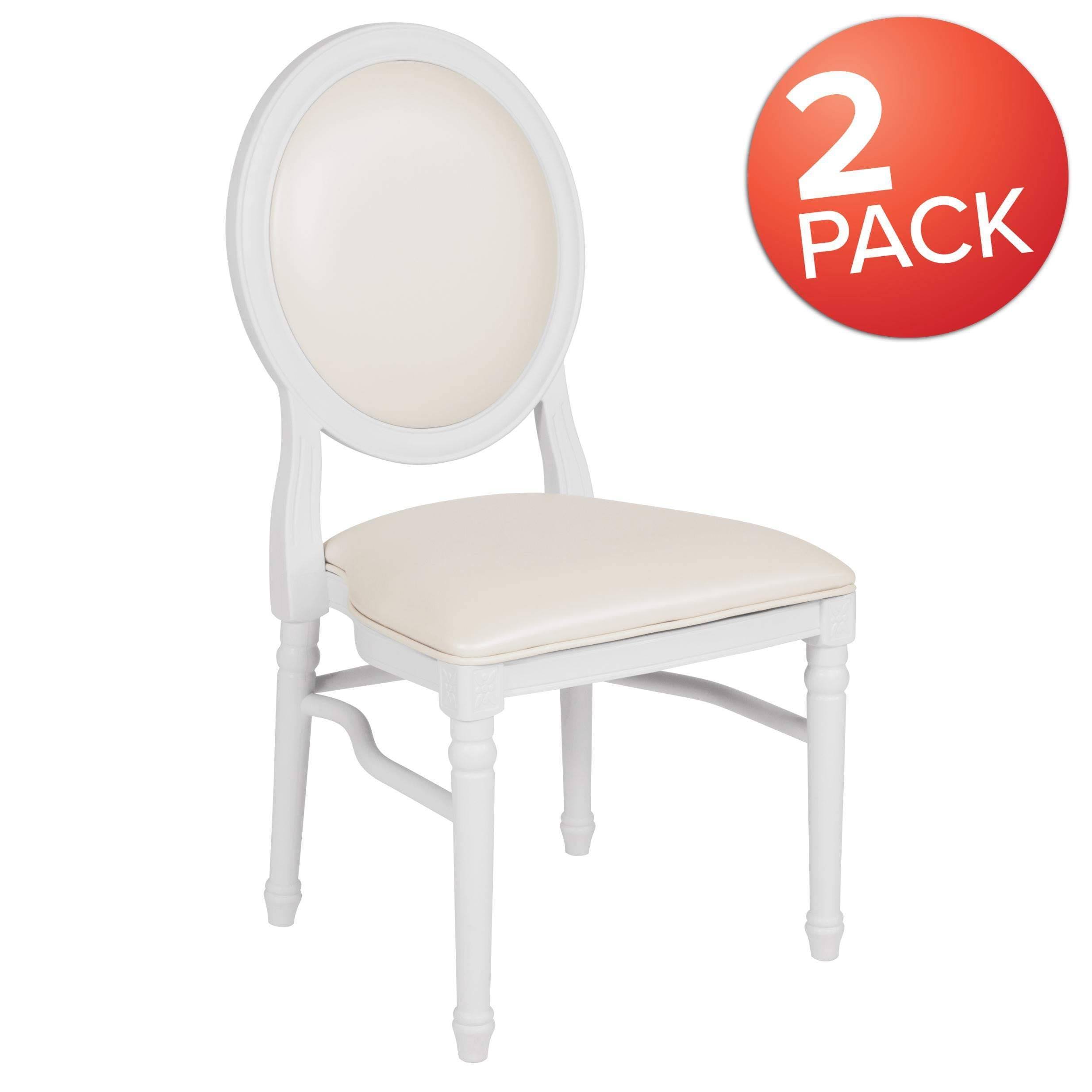 Flash Furniture 2 Pk. Hercules Series 900 lb. Capacity King Louis Chair with Transparent BACK, Black Vinyl Seat and Black Frame