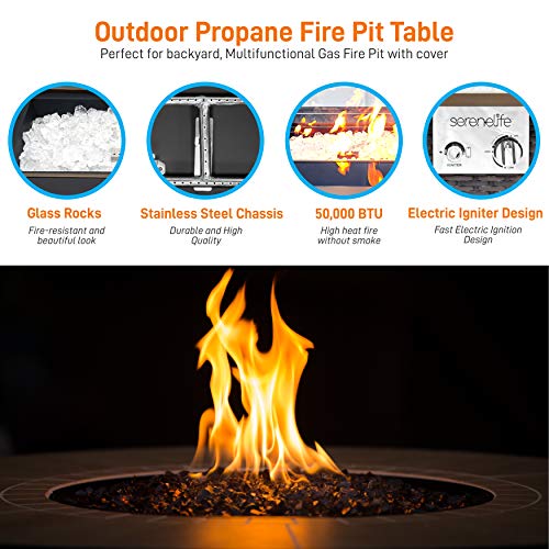Outdoor Propane Fire Pit Table - CSA/ETL Certified Safe 50