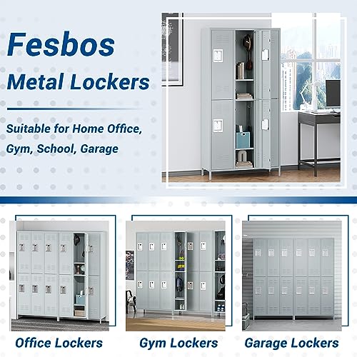 72" Metal Locker for Employees 3 Doors Blue Steel Storage Locker for Office, School, Gym - Metal Storage Cabinets for Home, Office, Gym, School