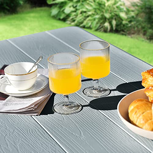 GYMAX Picnic Table, 550 LBS Folding Picnic Tables with Benches & Seats, Weather-Resistant Easy Setup Portable Picnic Table