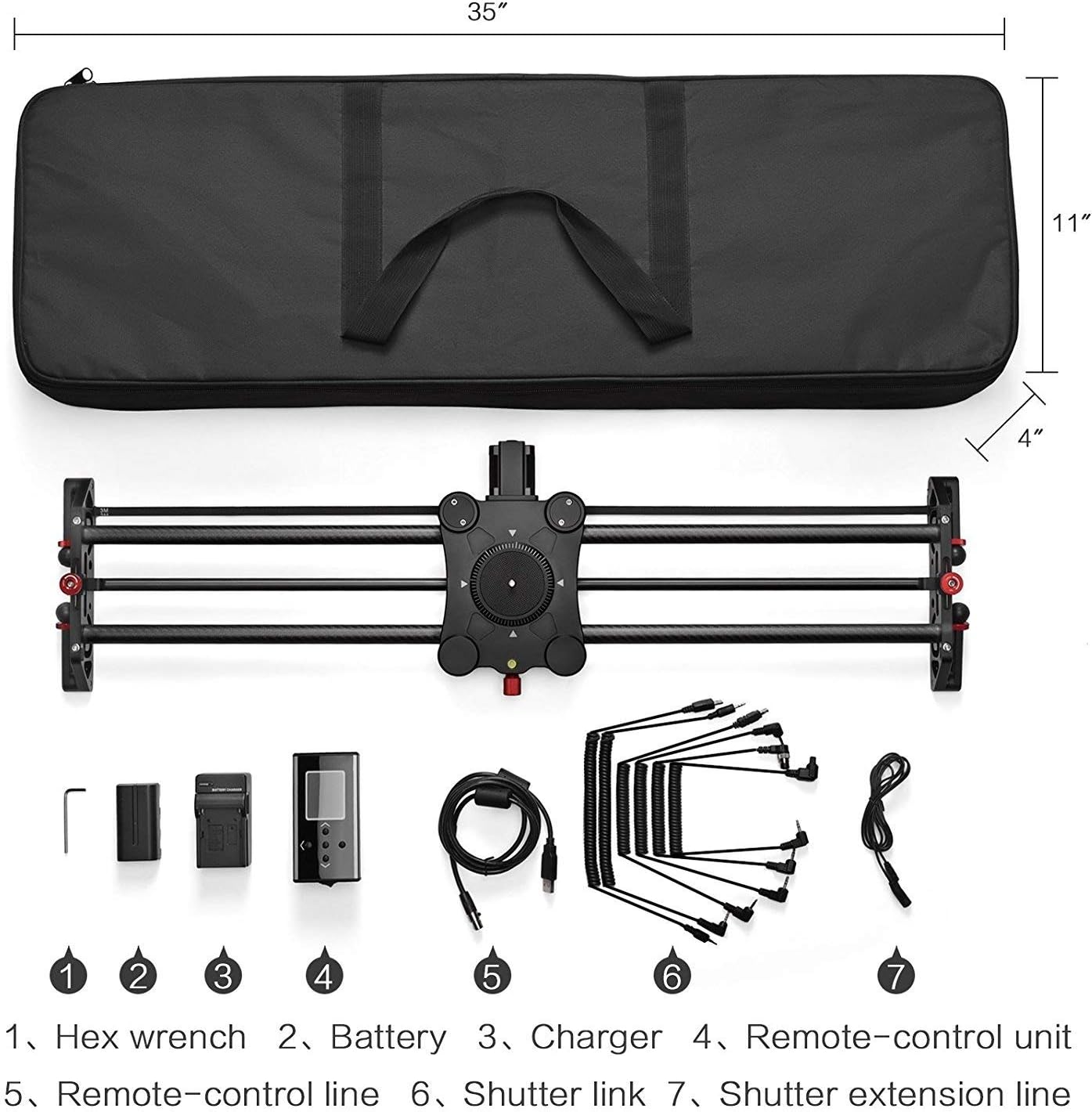 Camera Slider Track Dolly Slider Rail System with Motorized Time Lapse and Video Shot Follow Focus Shot and 120 Degree Panoramic Shooting 31 80cm