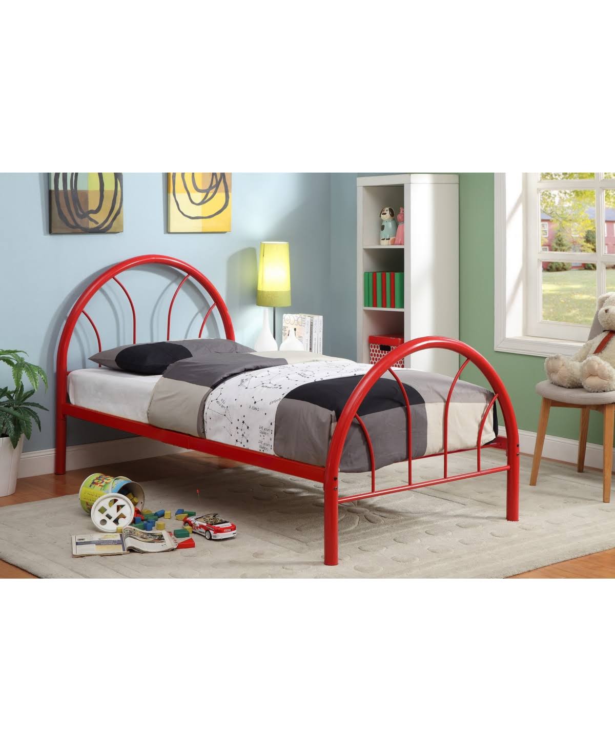 Capelli Full Metal Arch Bed - Red