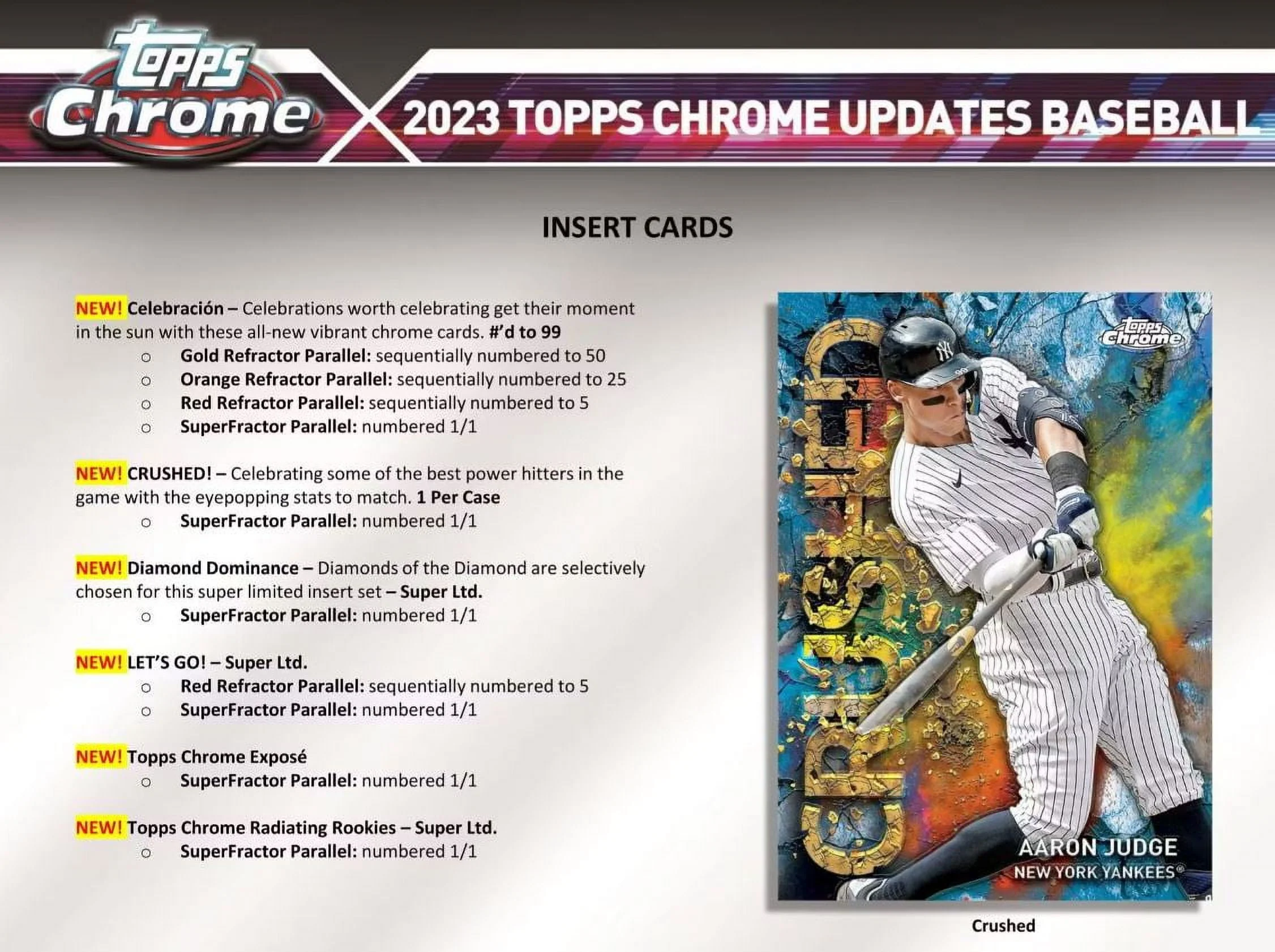 MLB 2023 Chrome Update Series Baseball Trading Card HOBBY Box