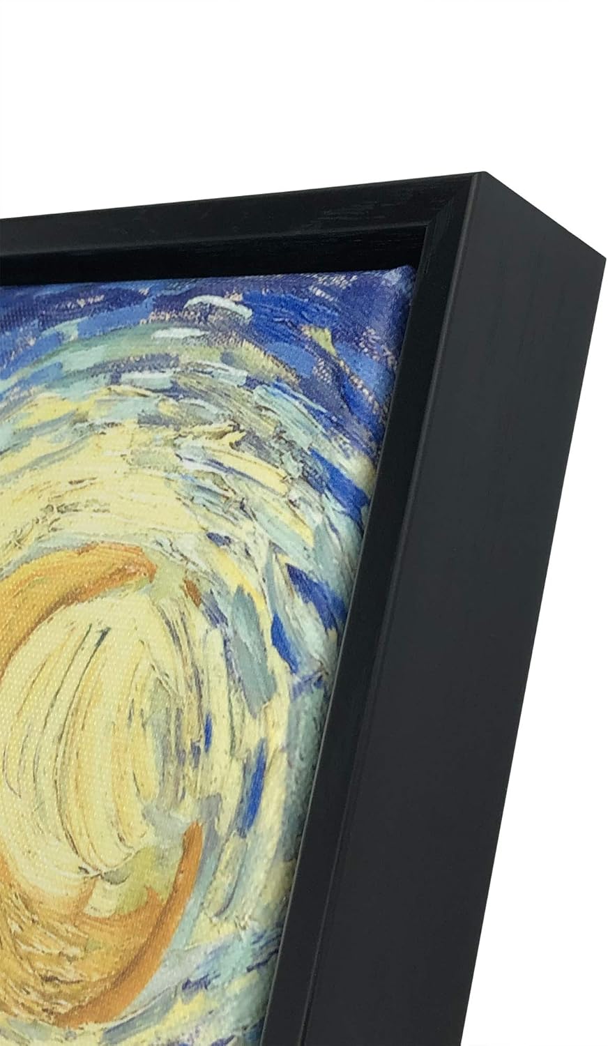 Wieco Art Framed Art Canvas Prints of Starry Night by Vincent Van Gogh Paintings Reproduction Post-Impressionism Artwork Framed Wall Art for Living