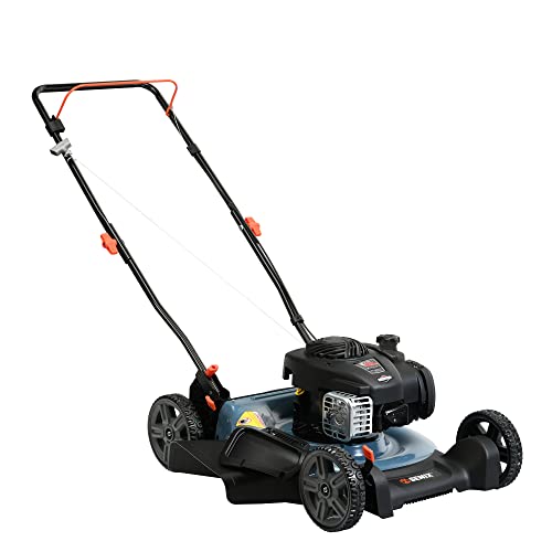 SENIX LSPG-M7 21-Inch Gas Push Lawn Mower with 140 cc 4-Cycle Briggs & Stratton Engine, Bagging, Mulching, and Side Discharge